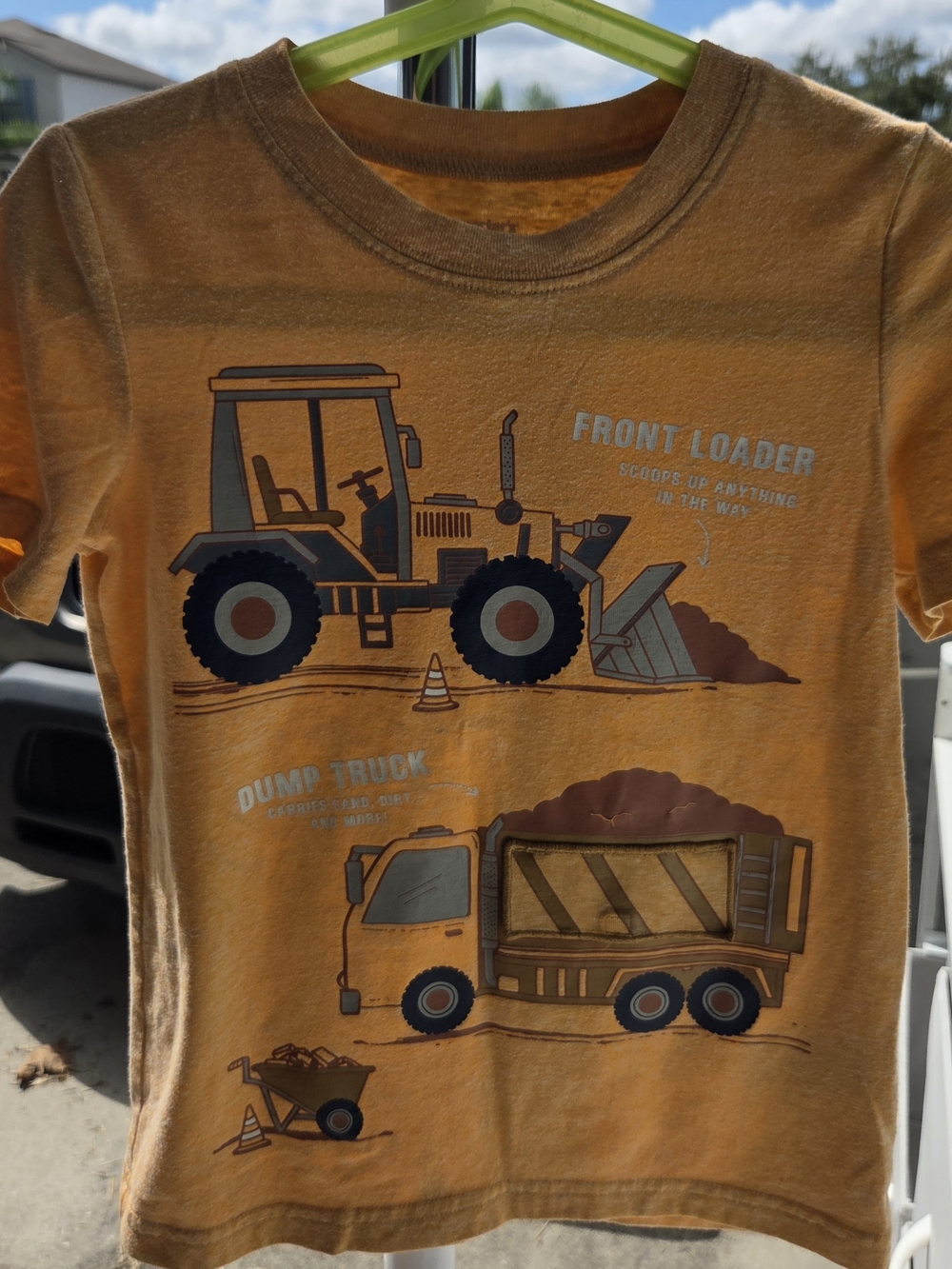 Carter's Orange Construction Trucks Tee